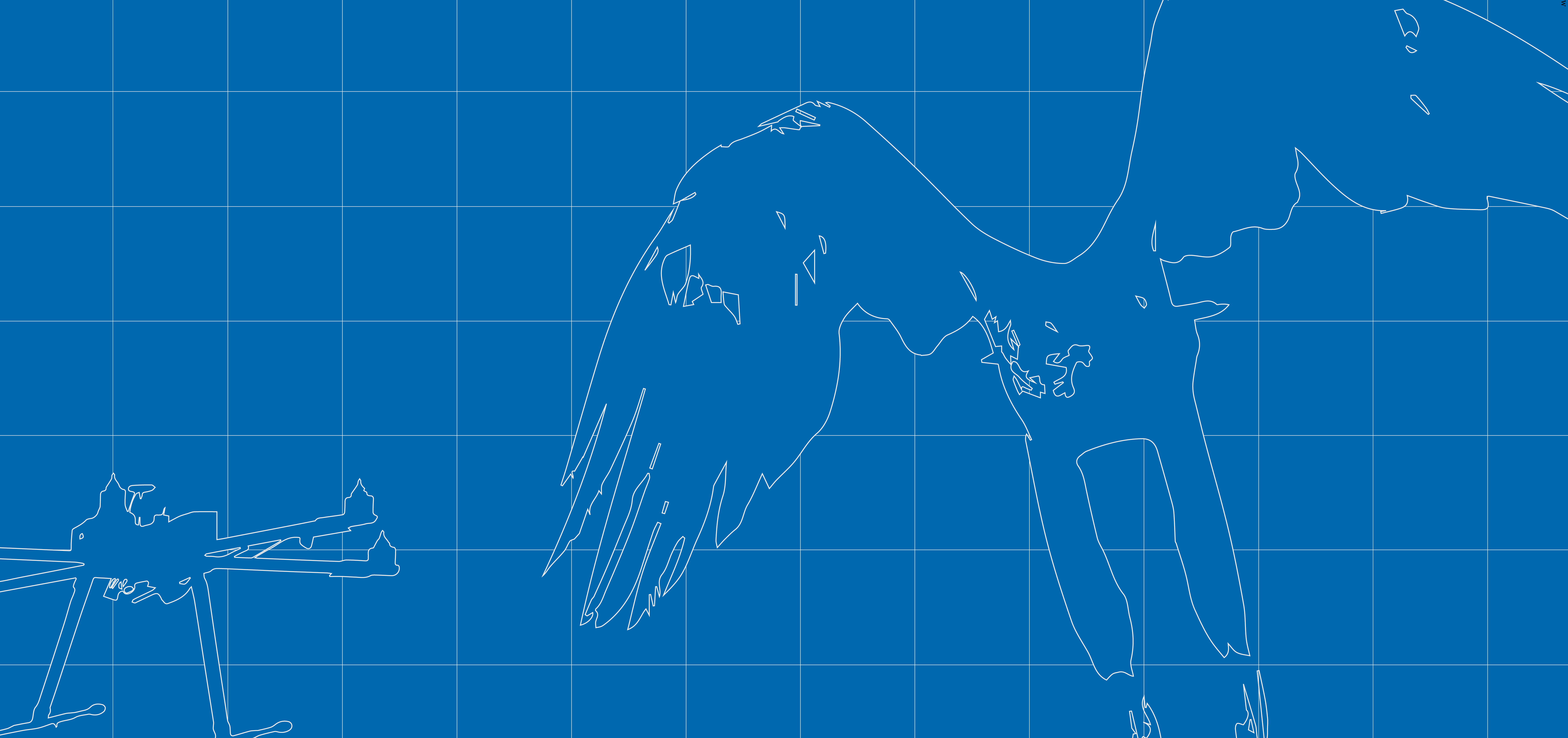 Blueprint, drone and bird